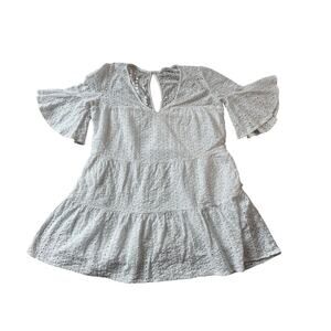 VESTIQUE White Eyelet Cover Up Dress , size Medium